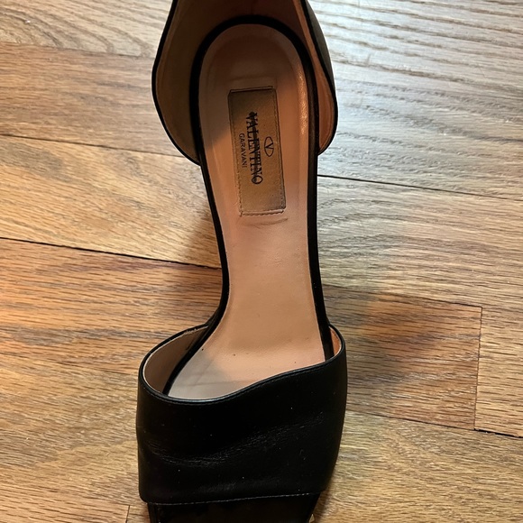 Valentino Black Leather Soul Rockstud Ankle Strap Block Heel Sandals Size 38 - Picture 15 of 16